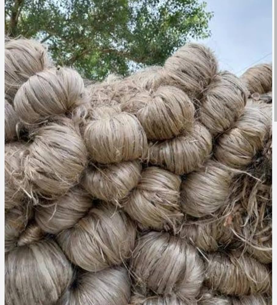 Raw jute fiber bundles